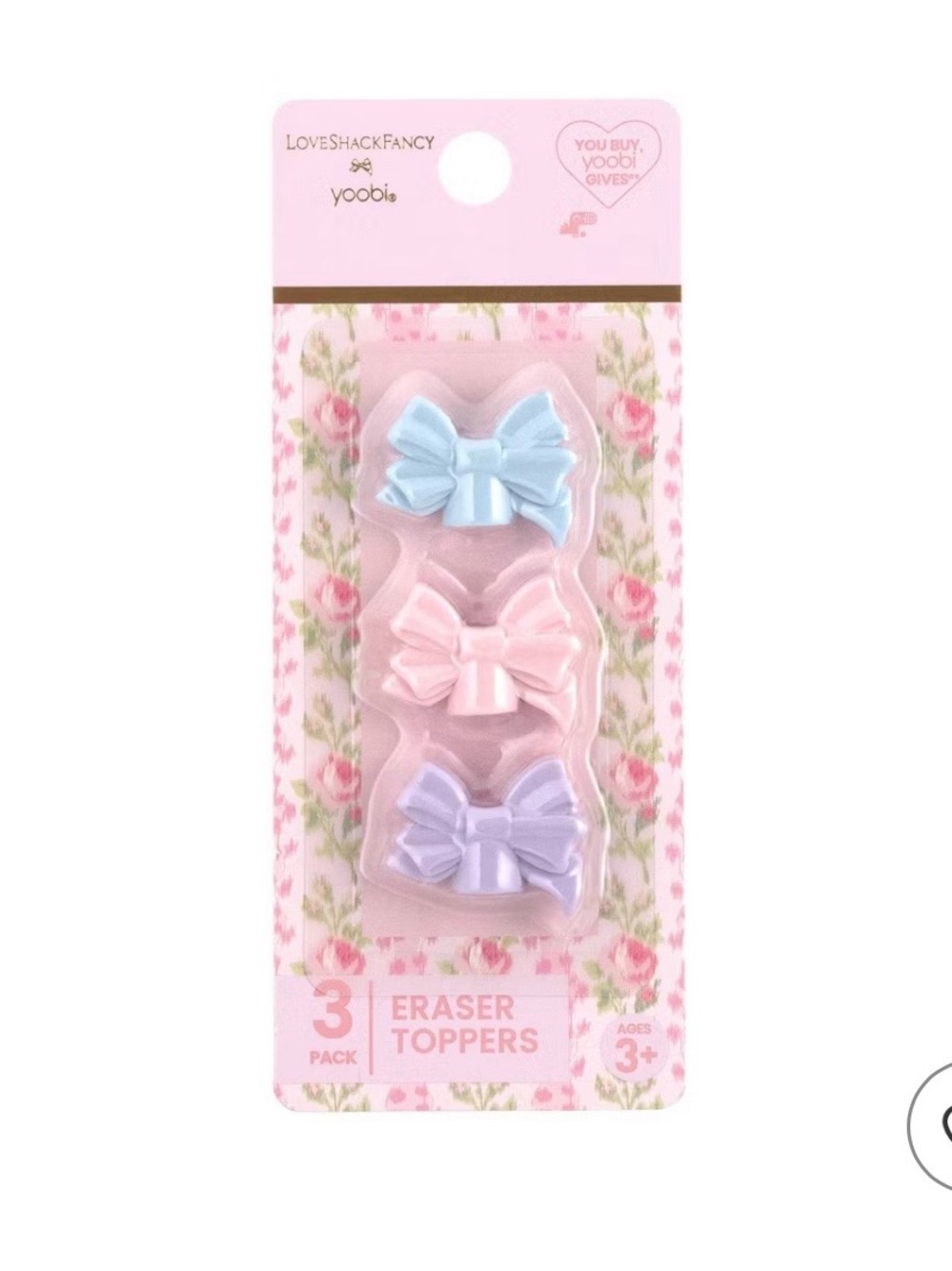 LoveShackFancy Target Yoobi Bow Eraser Toppers